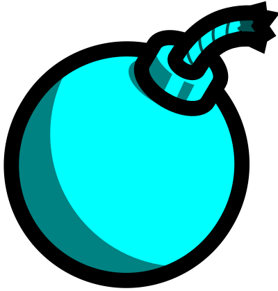 Cartoon bomb (light blue) clipart