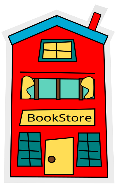 Cartoon bookstore-building clipart