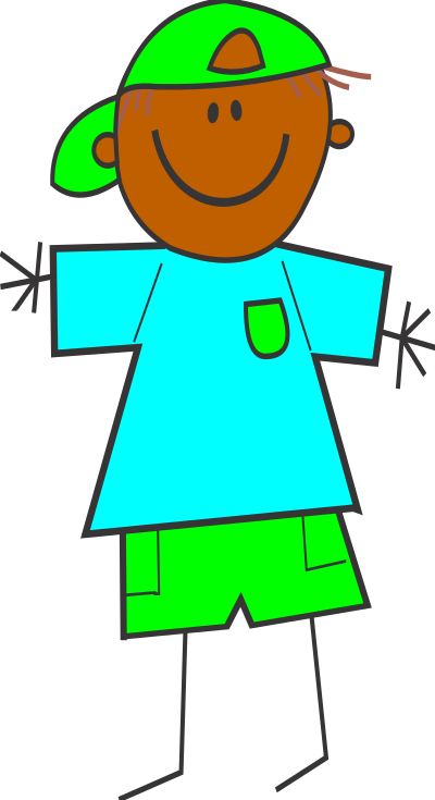 Cartoon boy dark skin clipart
