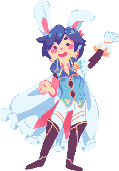 Cartoon Boy in Bunny Suit clipart
