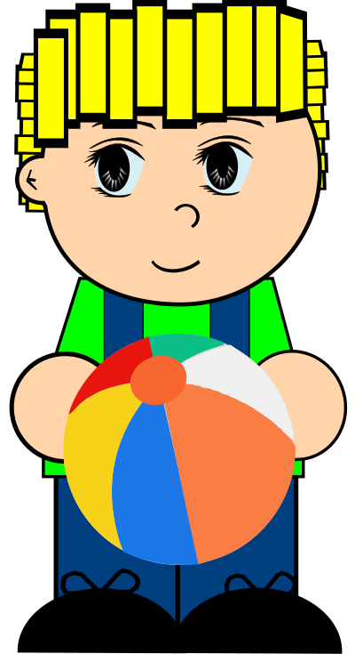 Cartoon boy with ball clipart