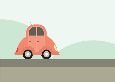 Cartoon Car Landscape clipart