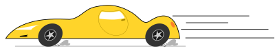 Cartoon Car side view yellow clipart