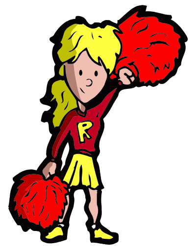 Cartoon Cheerleader 4 clipart