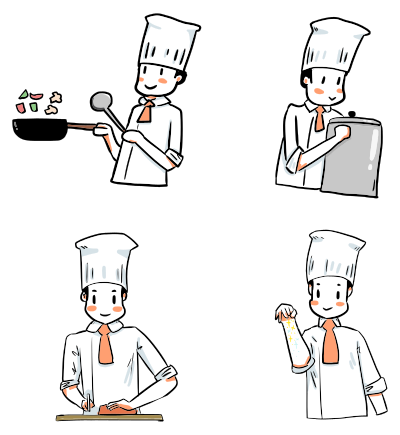 Cartoon Chef Illustrations clipart