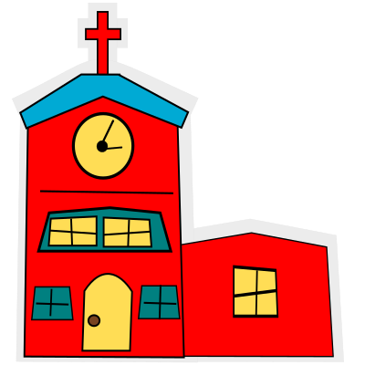 Cartoon-church with a cross clipart