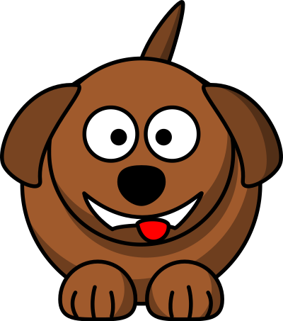 Cartoon dog laughing or smiling clipart