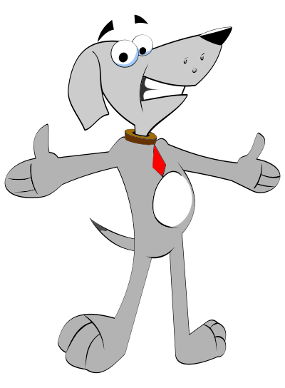 Cartoon Dog With Outstretched Arms clipart