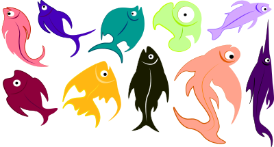 Cartoon Fish doodle clipart