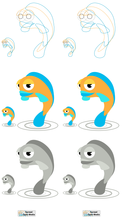 Cartoon Fish Laid Out in Strips clipart