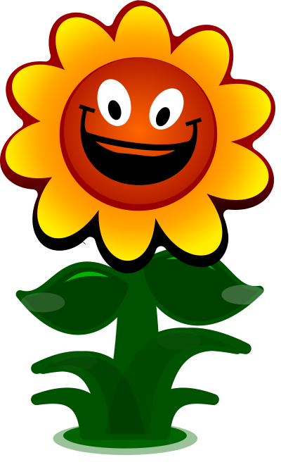 Cartoon flower, game character clipart