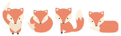 Cartoon Fox Poses clipart