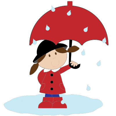 Cartoon Girl In The Rain clipart