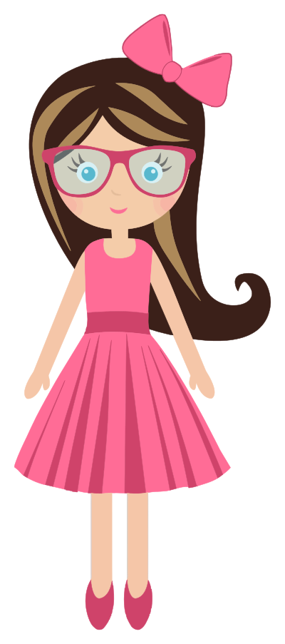 Cartoon Girl With Glasses clipart