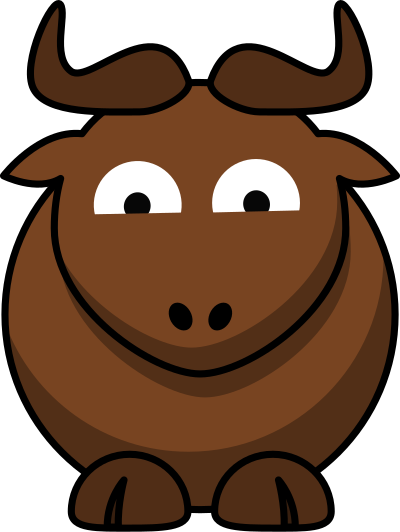 Cartoon Gnu Glee clipart