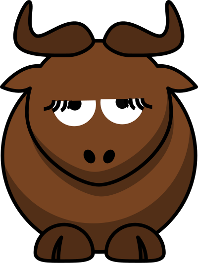 Cartoon Gnu is Disappoint clipart