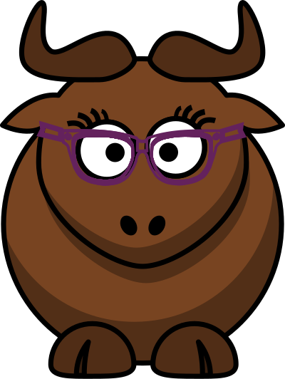 Cartoon Gnu Nerdy/Cute clipart
