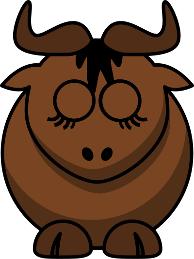Cartoon Gnu Sleeps clipart