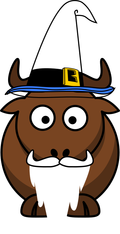 Cartoon Gnu Wizard clipart