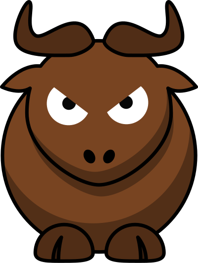 Cartoon Gnu Wrath clipart