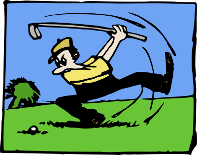 Cartoon Golfer - Colour clipart