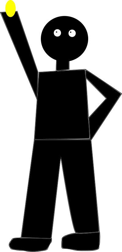 Cartoon guy placing light bolb clipart