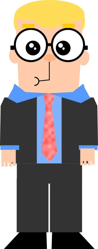 Cartoon guy with glasses clipart
