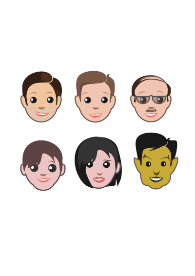 Cartoon Head Icons clipart