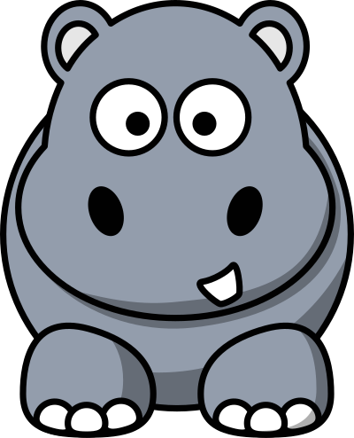 Cartoon hippo clipart