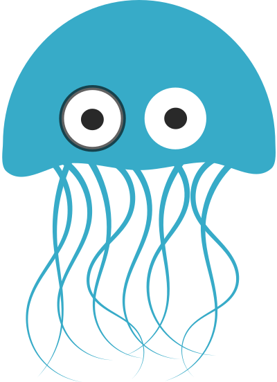 Cartoon jellyfish 2 clipart