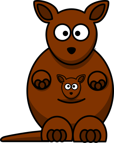 Cartoon kangaroo V2 clipart