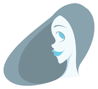 Cartoon Lady Profile clipart