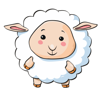 Cartoon lamb - separate clipart