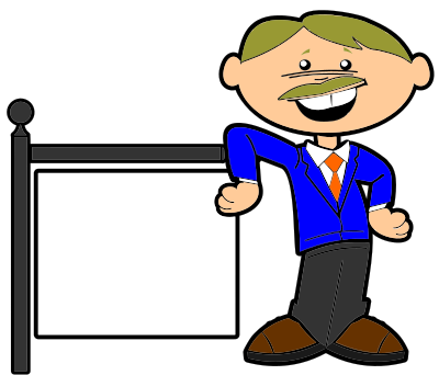 Cartoon Man With Sign clipart