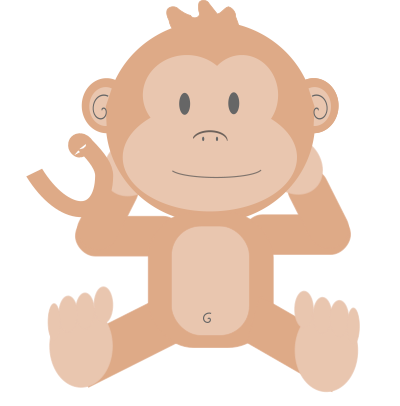 Cartoon monkey without his banana clipart