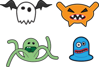 Cartoon monsters clipart