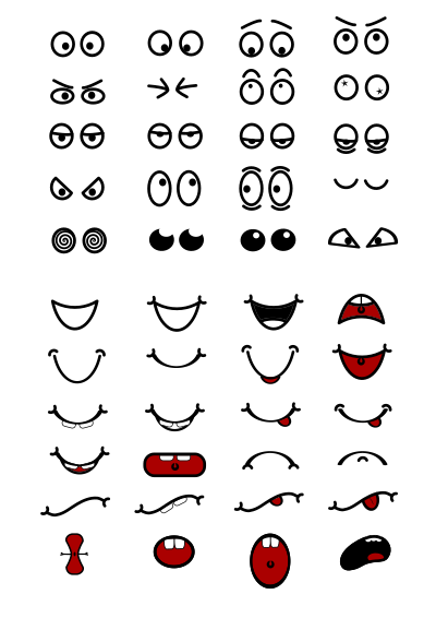 Cartoon Mouth n Eyes clipart