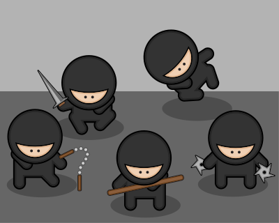 Cartoon ninjas clipart