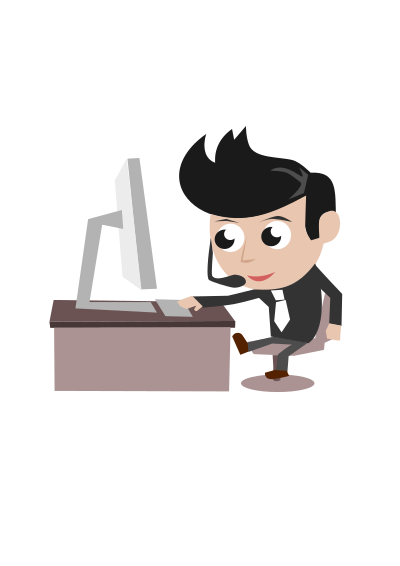 Cartoon Office Call Centre Workers clipart