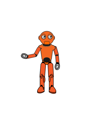 Cartoon Orange Robot 2 clipart
