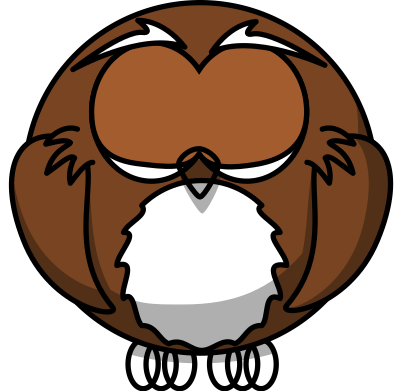 Cartoon owl - asleep clipart