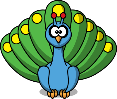 Cartoon peacock clipart