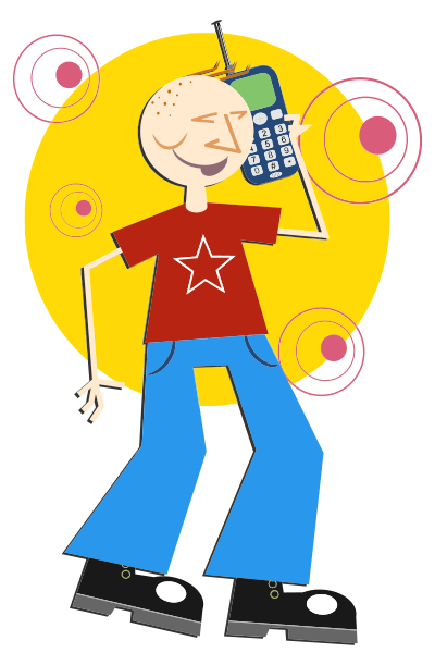 Cartoon Phone Guy clipart