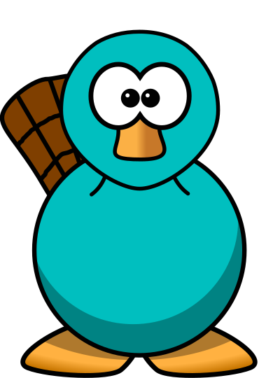 Cartoon Platypus Teal clipart