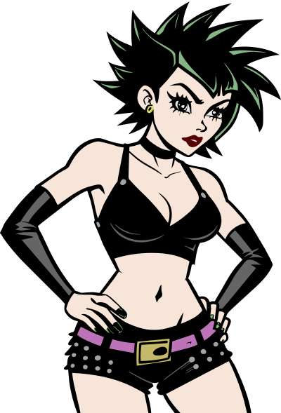 Cartoon Punk Girl - Colour Remix clipart