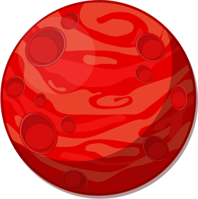 Cartoon red planet clipart