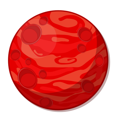 cartoon red planet (fixed PDF export) clipart