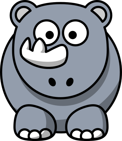 Cartoon rhino clipart
