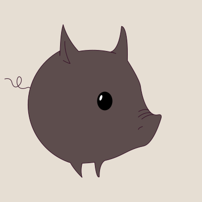 Cartoon Round Pig clipart