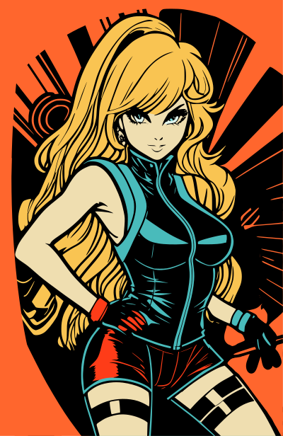 Cartoon science fiction woman – Colour Remix clipart